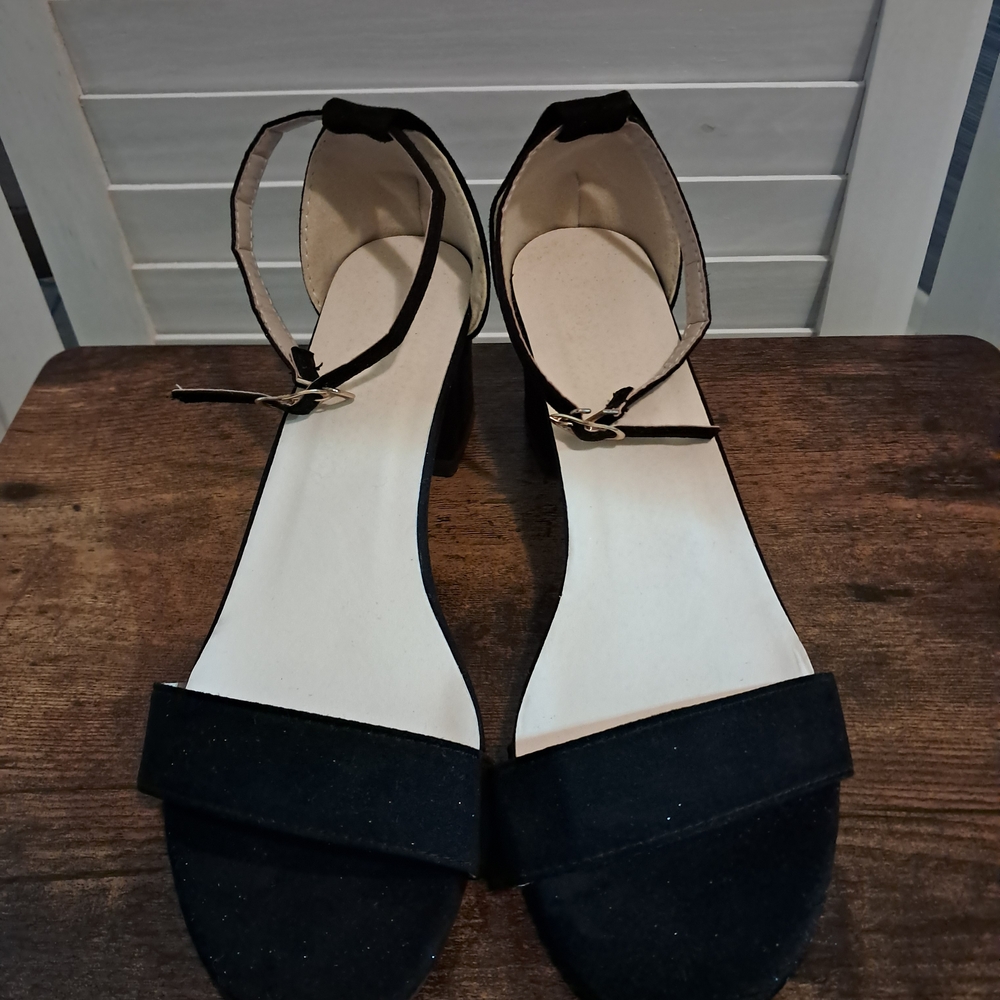 SHEIN Black Ankle Strap Heels